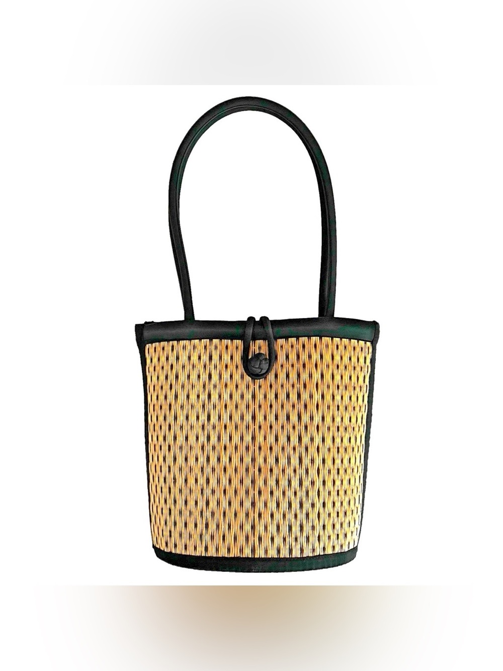 Baskets of Cambodia Saraye Tatami Purse Unique Wicker Bucket Bag Purse